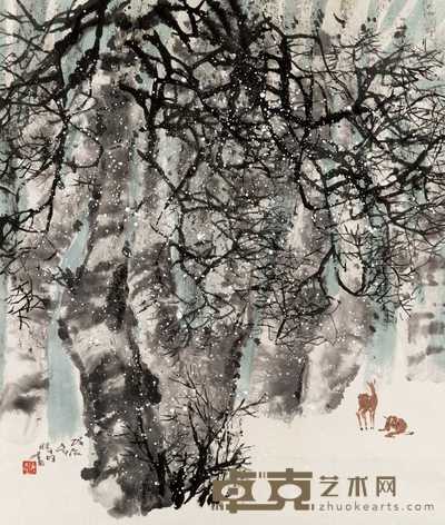 赵准旺 1988年作 雪霁图 立轴 97×82.5cm